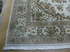 8' X 10' Handmade Chinese Floral Oriental Wool Silk Accent Rug Ivory Organic - Jewel Rugs