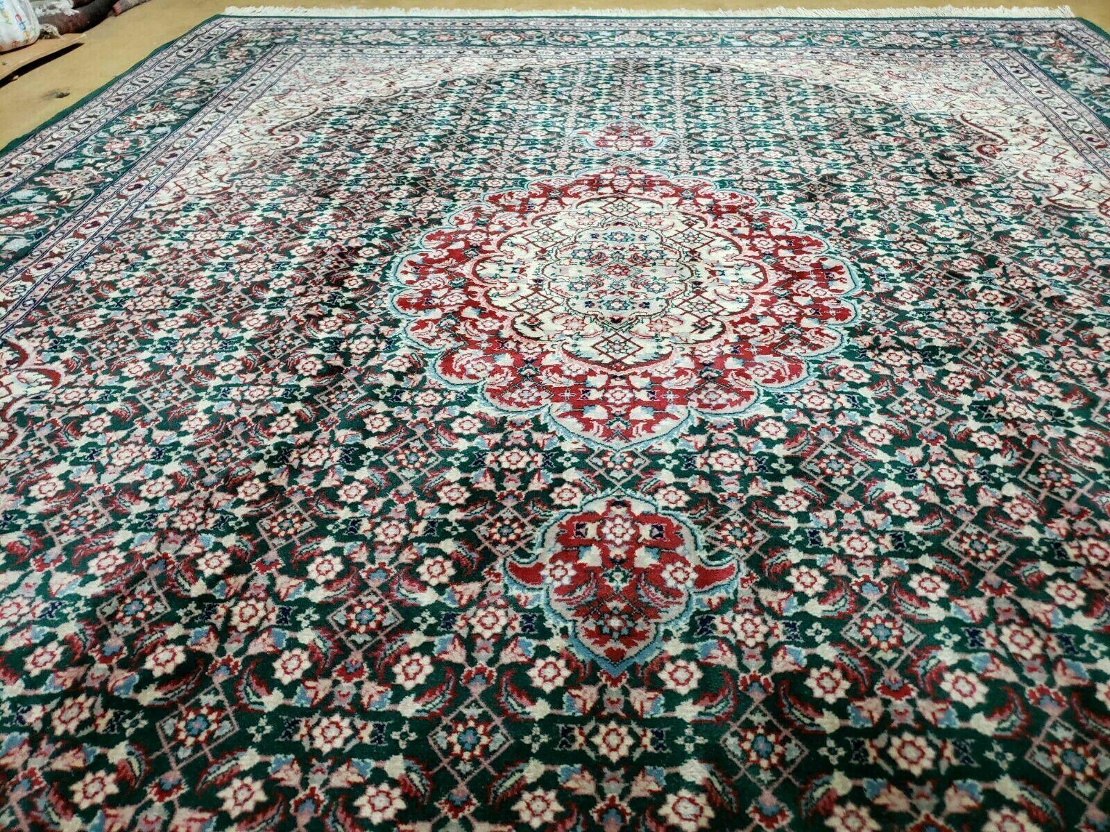 8' X 10' Vintage Fine Handmade India Jaipur Wool Rug Hand knotted Carpet Red - Jewel Rugs