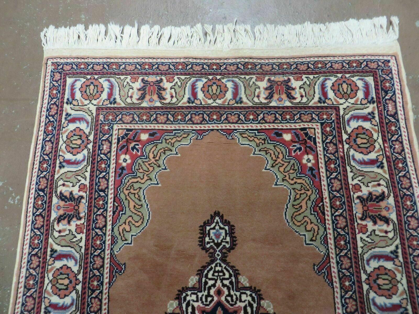 3' X 4' Vintage Handmade Turkish Kayseri Wool Cotton Rug Carpet Camel Hair Nice - Jewel Rugs