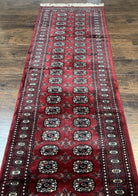 Turkoman Runner Long Wool Rug 2' 8" x 19' 8" Vintage Runner Rug, Hallway Rug, Bokhara Runner, Red Turkmen Rug, Wool Bukhara Runner 19ft 20ft - Jewel Rugs