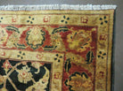 8' X 9' Handmade Pakistan Wool Cotton Rug Peshawar Black Floral Nice # 200C - Jewel Rugs