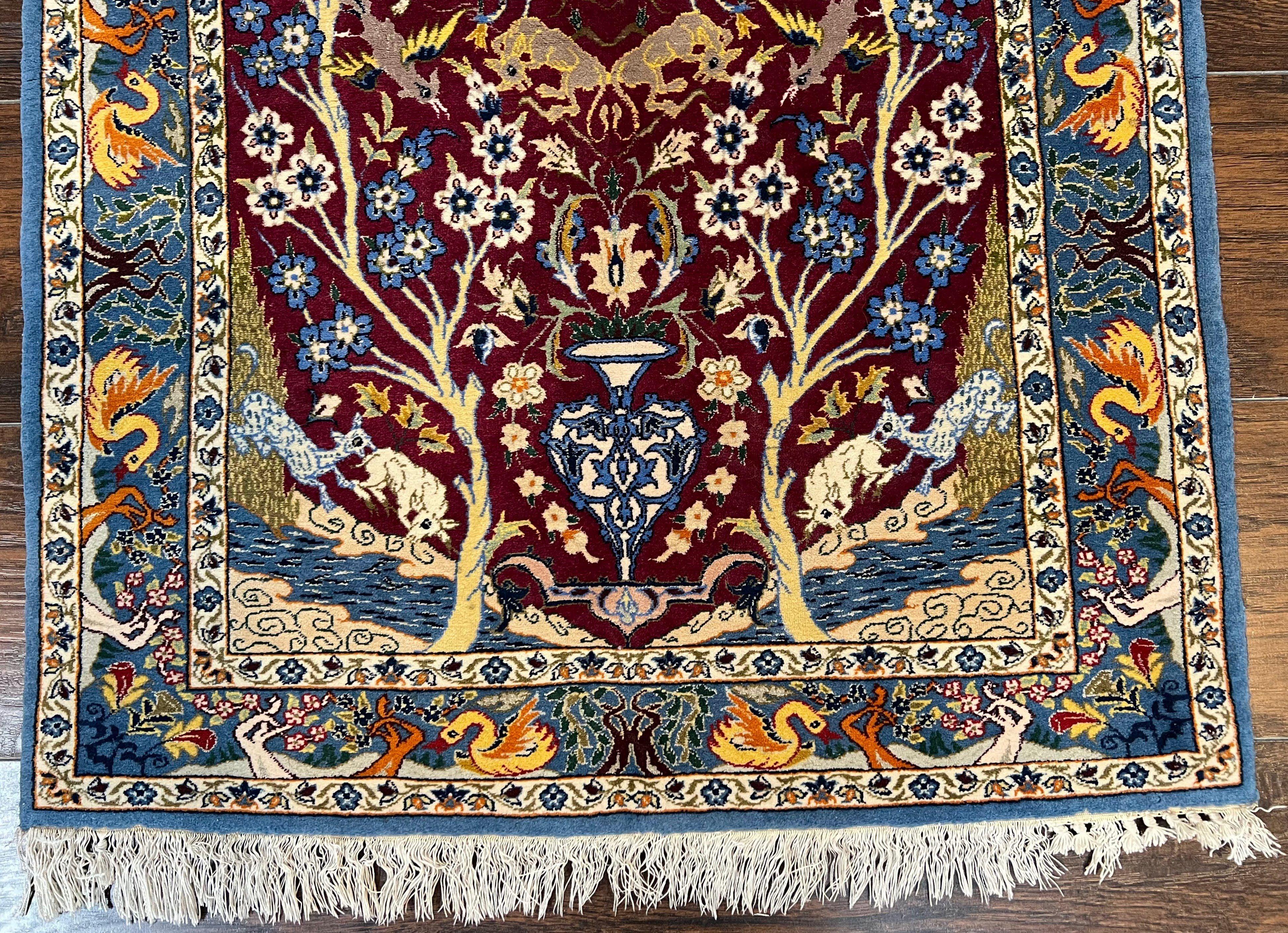 Small Persian Isfahan Tree of Life Rug 2x3 - Kork Wool, Silk - Jewel Rugs