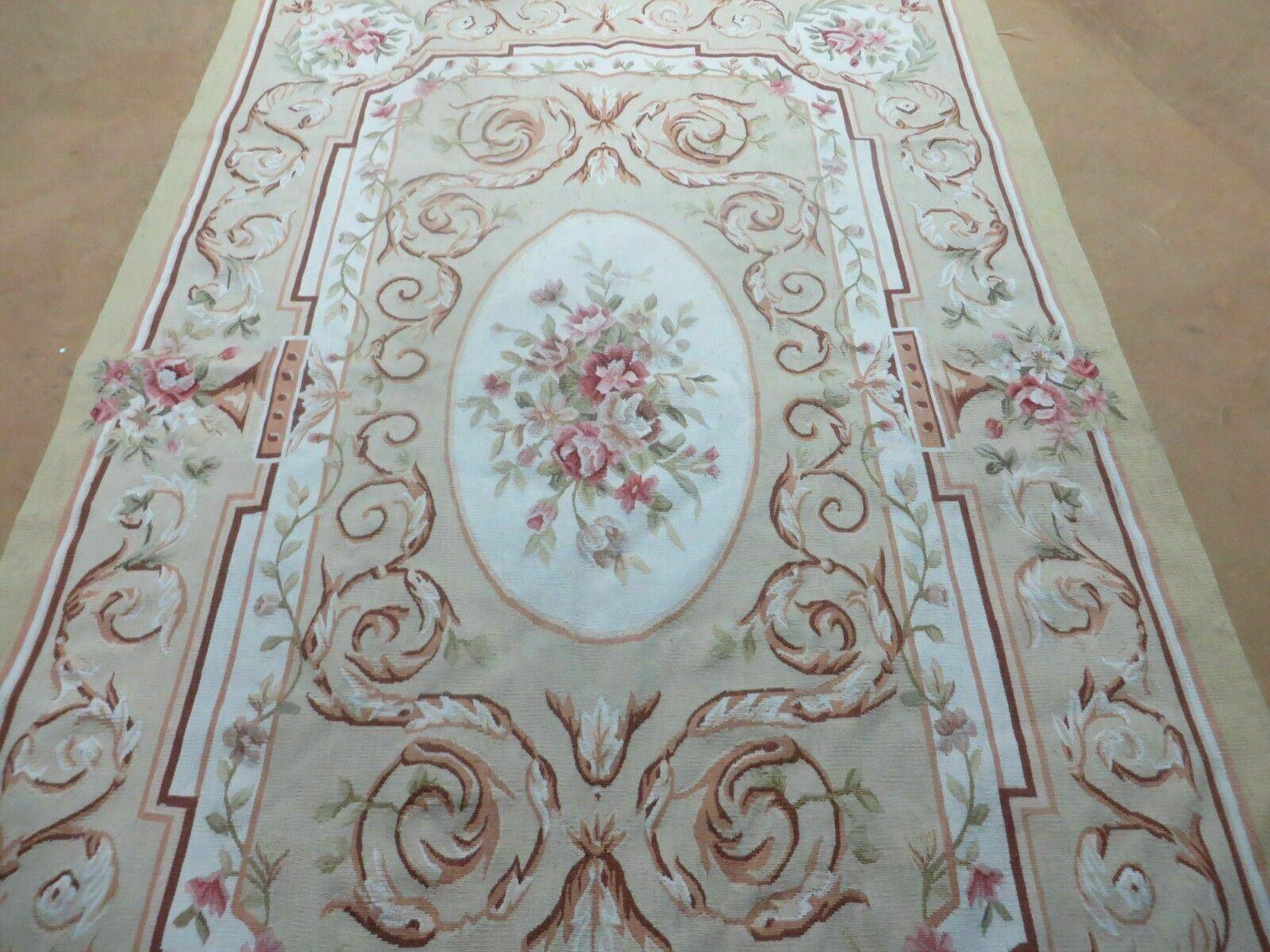 4' X 6' Handmade French Aubusson Weave Savonnerie Design Needlepoint Rug Nice - Jewel Rugs