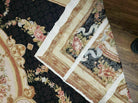 9' X 12' Handmade French Aubusson Savonnerie Needlepoint Rug Black Beige Nice - Jewel Rugs