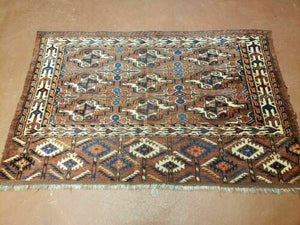 31" X 48" Antique Handmade Yamud Turkoman Yomud Chuval Wool Rug Carpet Nice - Jewel Rugs