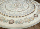 8' X 8' One Of A Kind Handmade French Aubusson Weave Savonnerie Wool Rug Round - Jewel Rugs