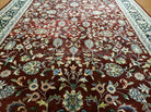 8' X 10' Handmade India Agra Larastan Wool Rug Floral Hand Knotted Red Beauty - Jewel Rugs