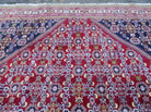 Oversized Persian Shiraz Tribal Rug 13x19, Palace Sized Oriental Carpet, Handmade Hand-Knotted X Large Rug, Red Blue Cream, Allover Herati Pattern - Jewel Rugs