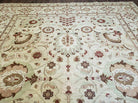 8' 8" X 11' Handmade Indian Floral Oriental Wool Rug Carpet Tea Washed Beige - Jewel Rugs