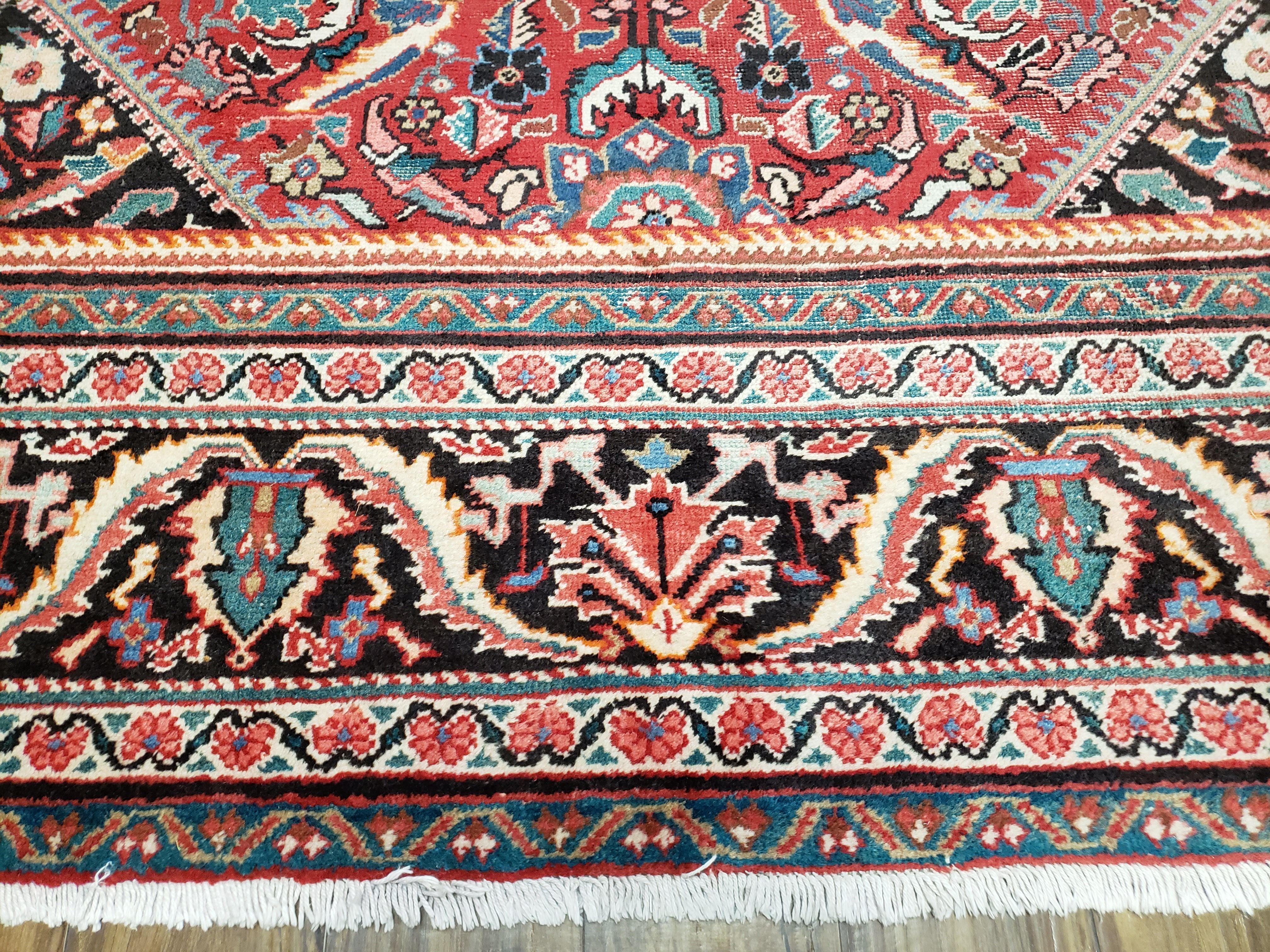 9' X 12' Antique Handmade Oriental Floral Wool Area Rug Organic Red Nice - Jewel Rugs