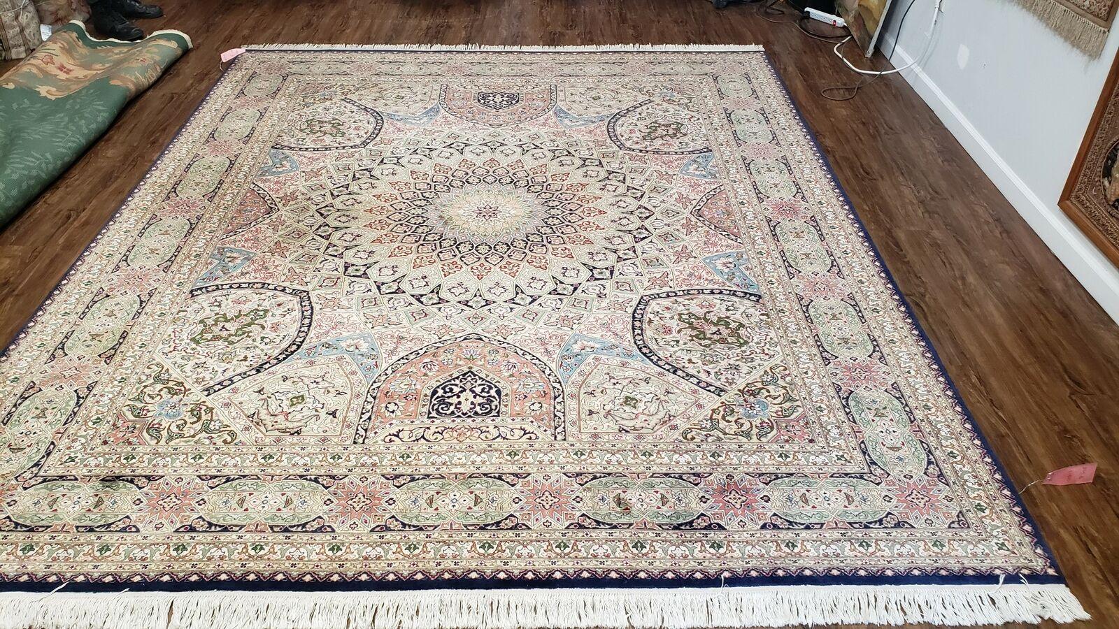 8' X 10' Vintage Handmade Fine Chinese Wool Rug Carpet Dome Design Ivory - Jewel Rugs