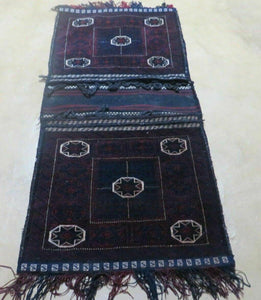 26" X 53" Antique Handmade Pakistan Balouchi Tribal Wool Rug Double Saddlebag Tobreh - Jewel Rugs