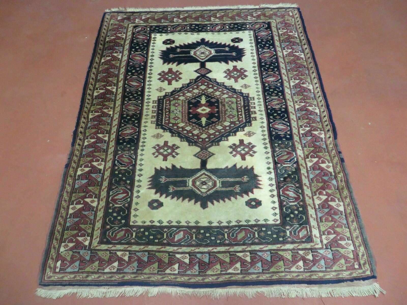 3' X 4' Vintage Handmade Turkish Geometric Oriental Wool Rug Nice - Jewel Rugs