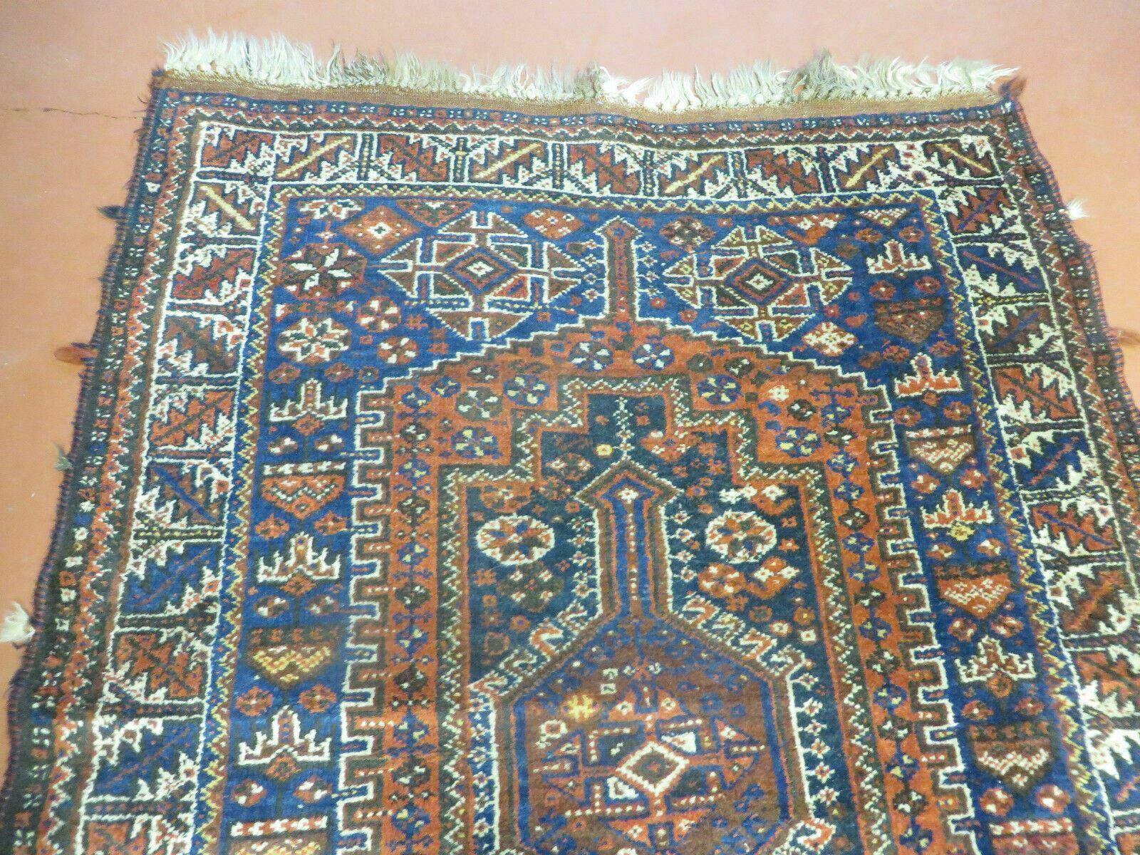 3' 5" X 9' Antique Handmade Caucasian Wool Runner Rug Nice Rare - Jewel Rugs