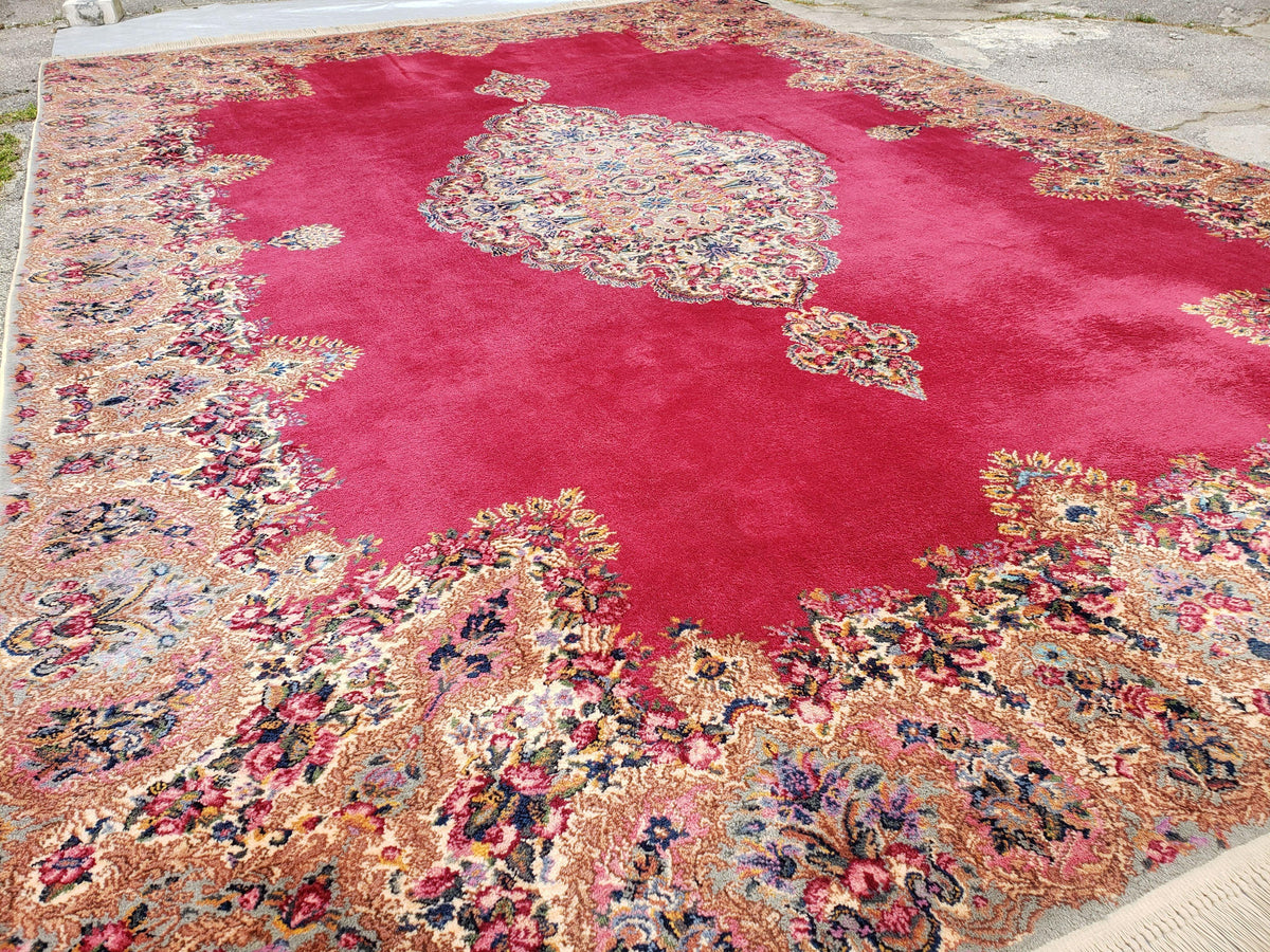 10x14 Karastan Rug Red Medallion Kirman #762 Wool Karastan Carpet Vint ...