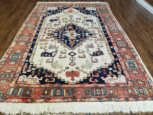 6' X 9' Vintage Handmade India Geometric Oriental Rug Wool Hand Knotted Carpet - Jewel Rugs