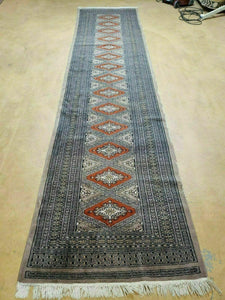 2' 8" X 11' Vintage Handmade Bokhara Turkoman Pakistani Wool Runner Rug Nice - Jewel Rugs