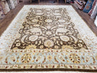 9x12 Vintage Handmade Wool Rug Carpet Indo Mahal Oushak Nice Brown Blue - Jewel Rugs