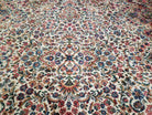 8' 8" X 12' Karastan Made Floral Kirman # 742 Wool Rug American Ivory/Beige Nice - Jewel Rugs