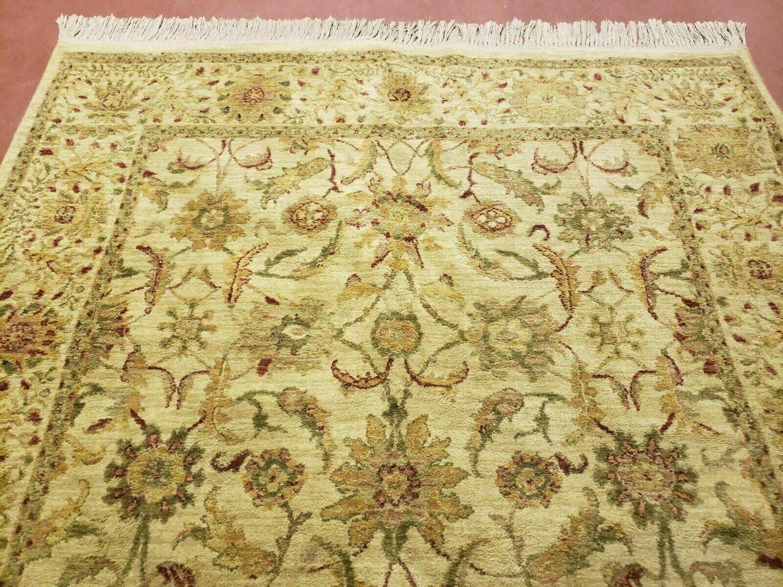 5' X 7' Vintage Machine Made Floral Oriental Wool Rug Nice Beige Traditional Style Home Décor - Jewel Rugs