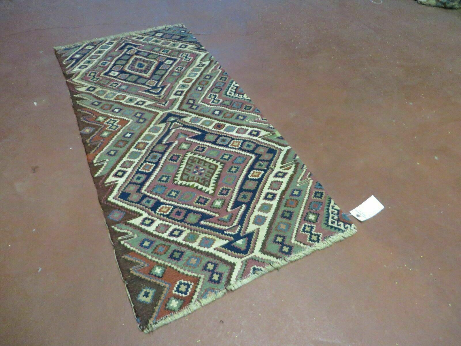 2' 1" X 4' 4" Antique Handmade Bagface Kilim Shirvan Caucasian Wool Rug Nice - Jewel Rugs