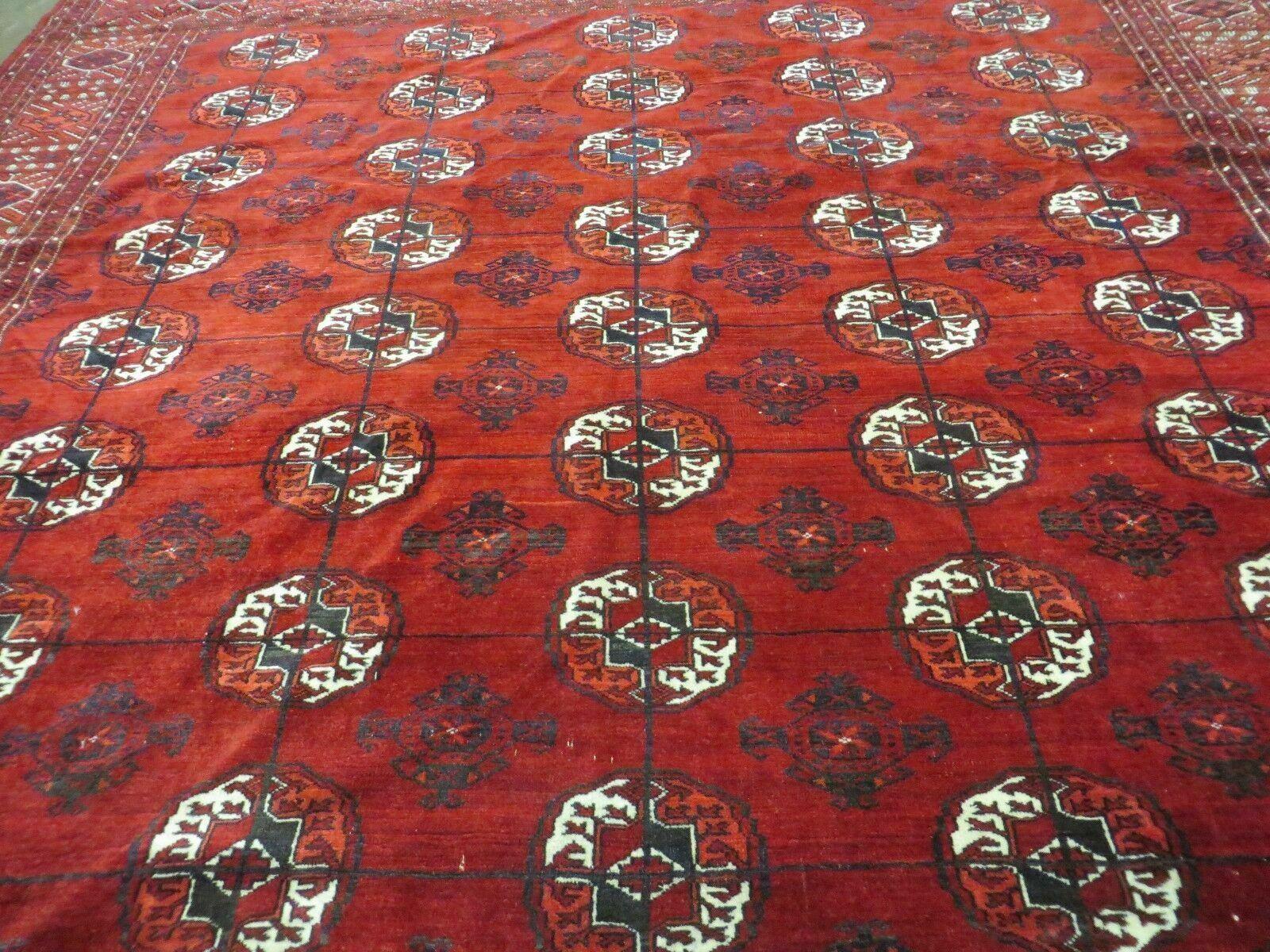 8' X 12' Vintage Handmade Bokhara Turkoman Wool Rug Carpet Red # 583 - Jewel Rugs