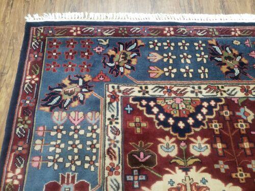 8' X 11' Vintage Handmade Indian Heriz Oriental Wool Rug Nice Vegetable Dye Red - Jewel Rugs