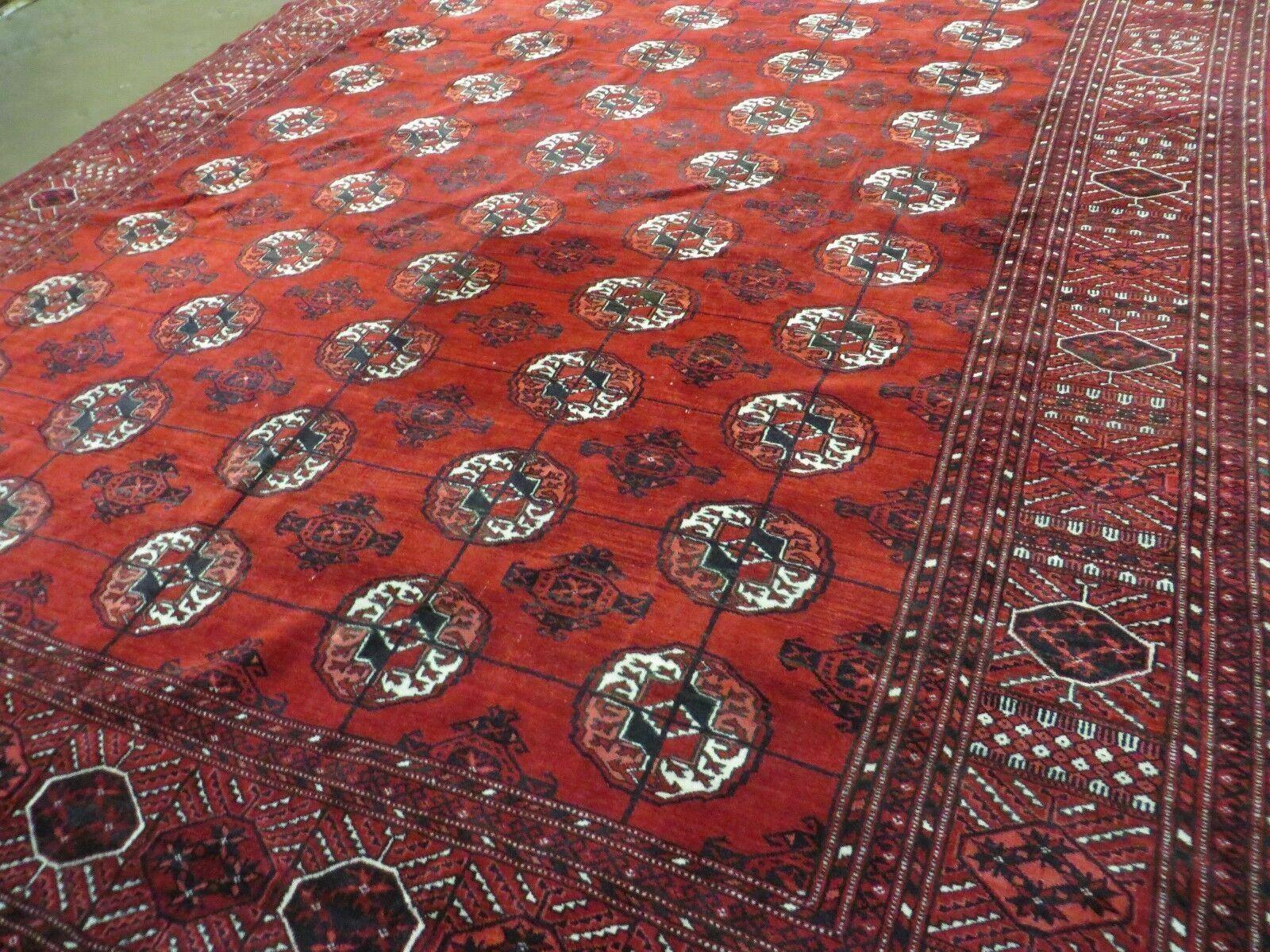 8' X 12' Vintage Handmade Bokhara Turkoman Wool Rug Carpet Red # 583 - Jewel Rugs