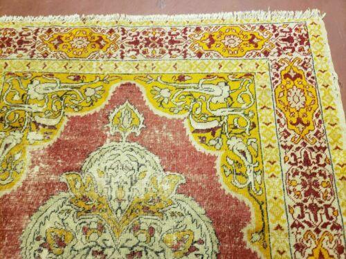 4' X 6' Antique Handmade Turkish Prayer Melas Oushak Wool Rug Gold Mustard Nice - Jewel Rugs