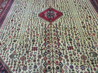 7' X 10' Vintage Handmade Indian Floral Wool Rug Hand Knotted Carpet Ivory Red - Jewel Rugs