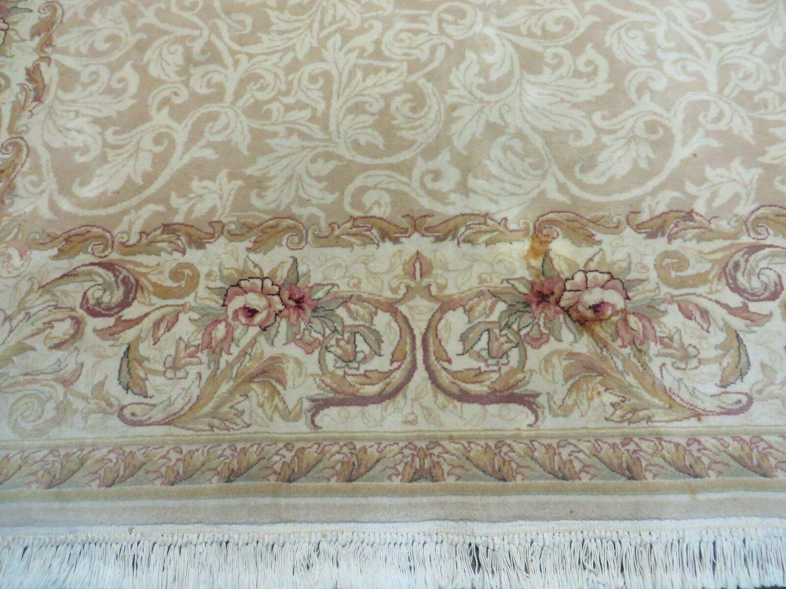 6' X 9' Vintage Handmade Wool Rug Aubusson Savonnerie European Design Nice #815 - Jewel Rugs