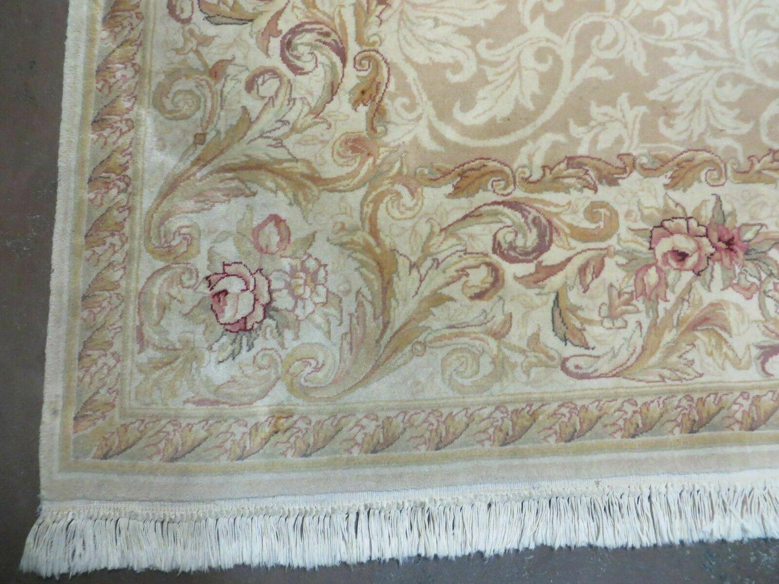 6' X 9' Vintage Handmade Wool Rug Aubusson Savonnerie European Design Nice #815 - Jewel Rugs