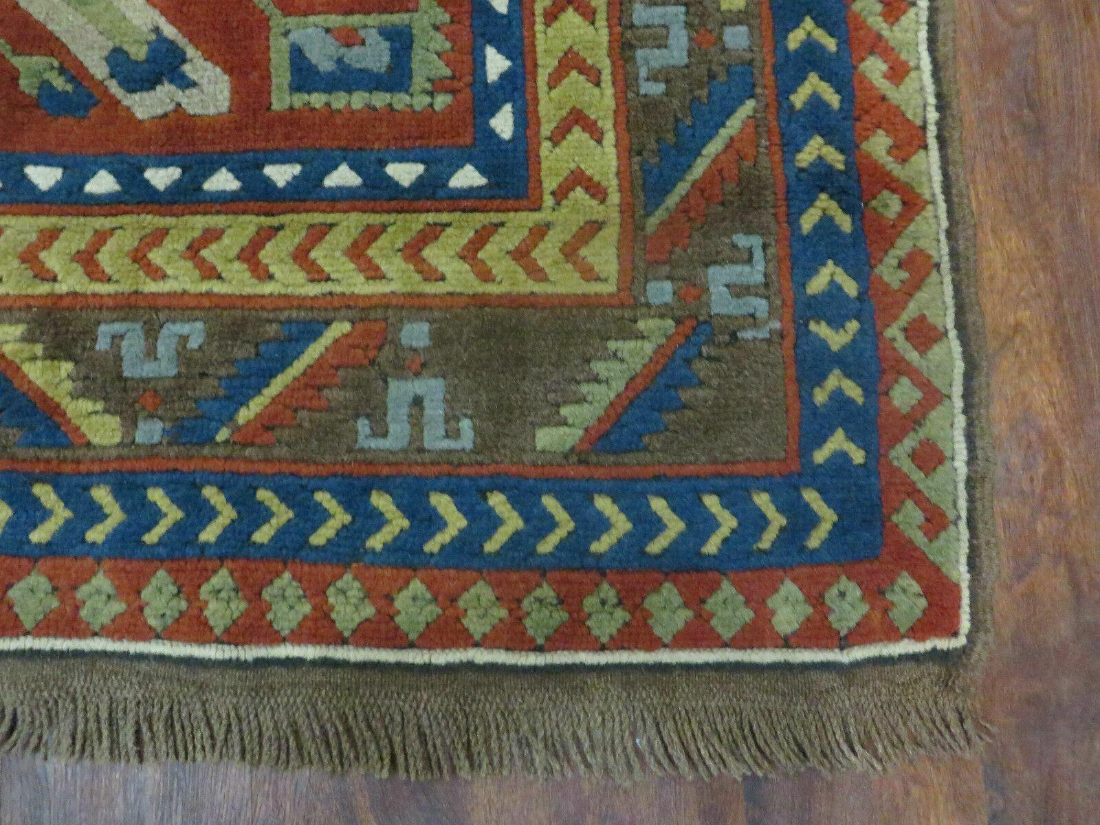 5' X 5.5' Vintage Handmade Turkish Kazak Colorful Wool Square Rug Carpet Bohemian Boho Vintage Interior Home Design - Jewel Rugs