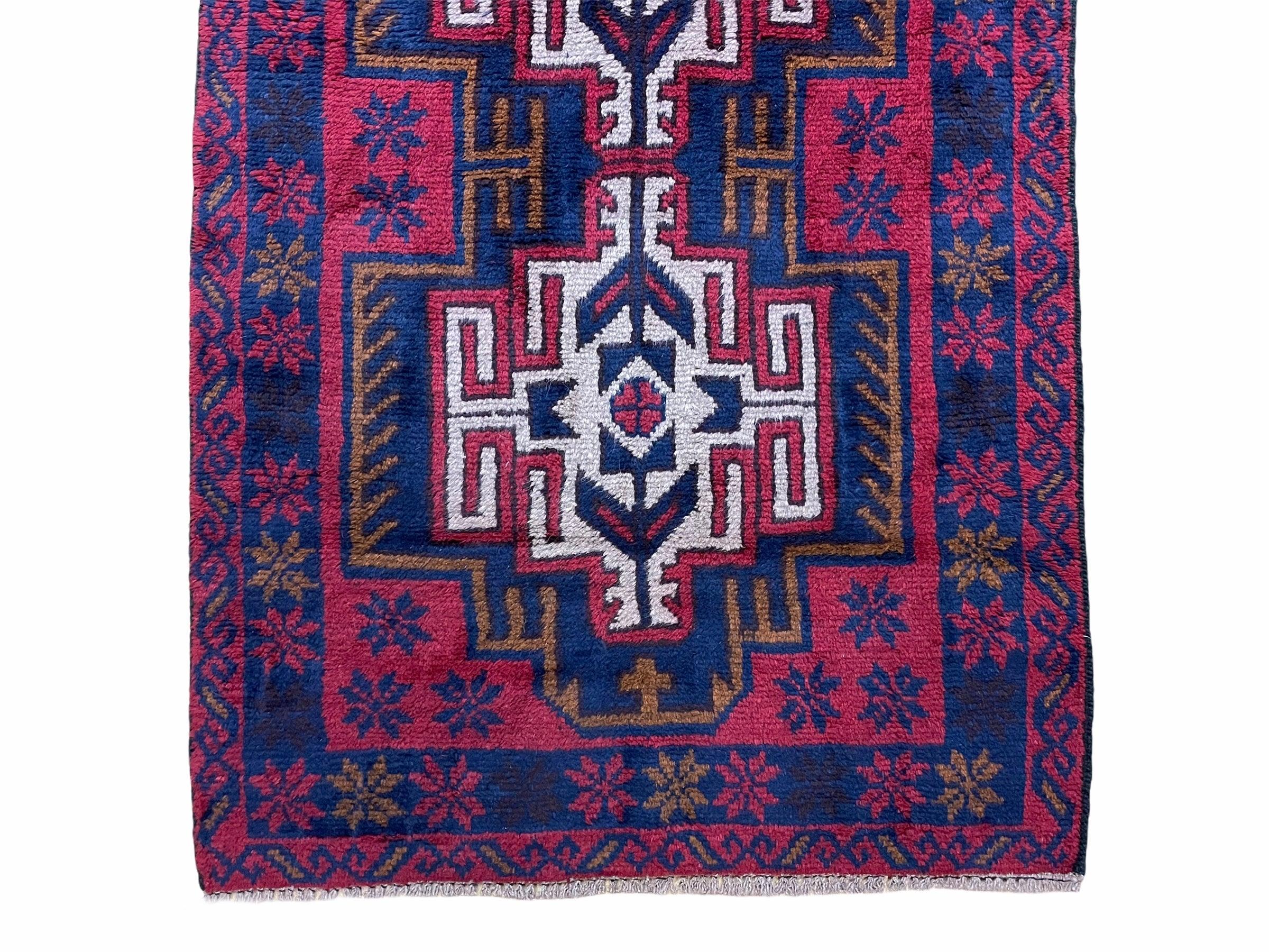 3' X 4' 9" Vintage Handmade Tribal Wool Rug Balouchi Rug Afghan Rug Red Beige - Jewel Rugs