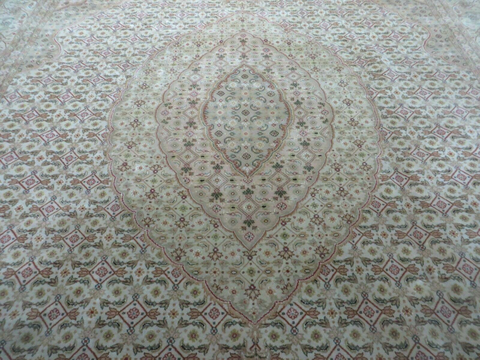 8' 7" X 11' 5" Vintage Handmade Pakistan Wool Rug Silk Accent Nice - Jewel Rugs