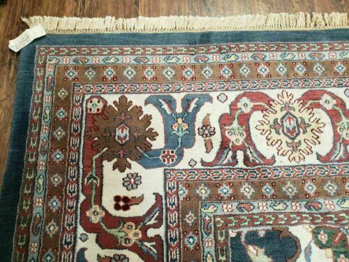 12' X 18' One-of-a-Kind Hand-Knotted Wool Indian Rug Agra Blue Gray Wow - Jewel Rugs