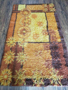 3' X 5' 3" 1960s Danish Ege Rya Shag DeLuxe Rug Mid-Century Modern Yellow Orange - Jewel Rugs