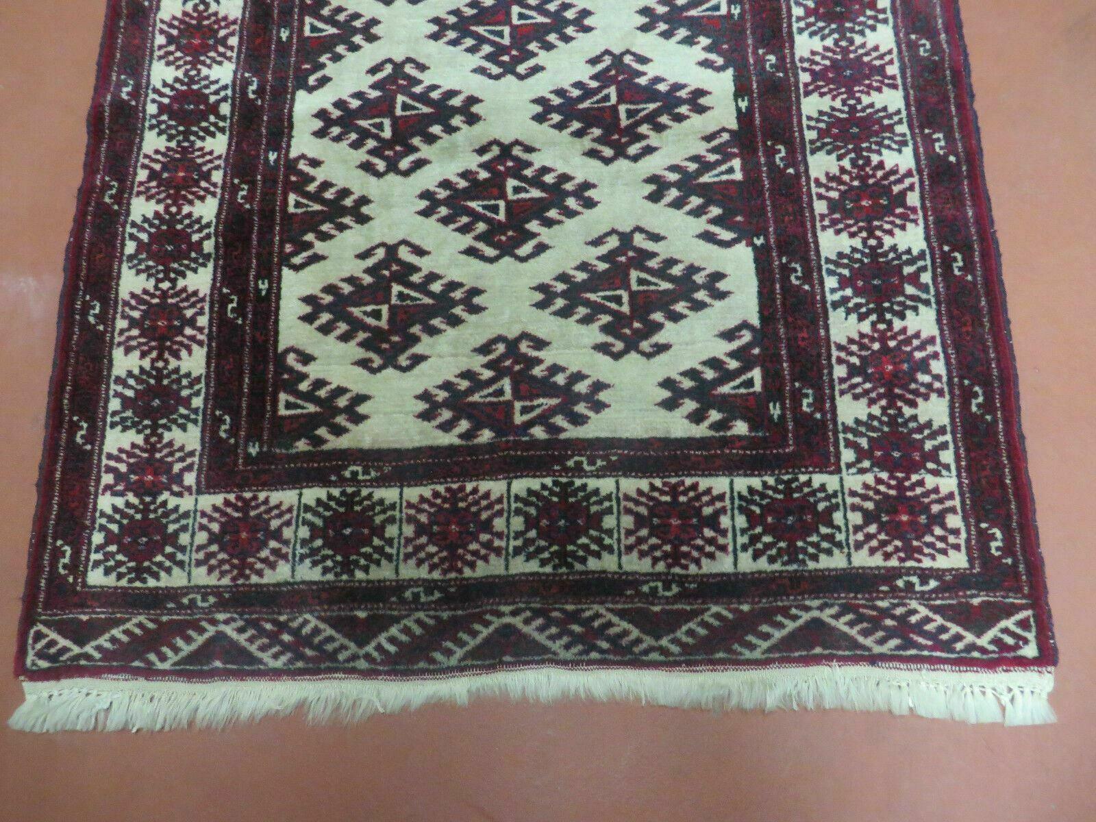 3' X 3' Vintage Handmade Turkoman Bokhara Yamud Wool Rug Nice - Jewel Rugs