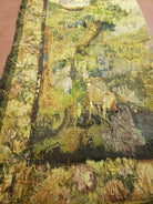 6' 5" X 7' Antique Tapestry French Handmade Aubusson Weave Nature One Of A Kind - Jewel Rugs