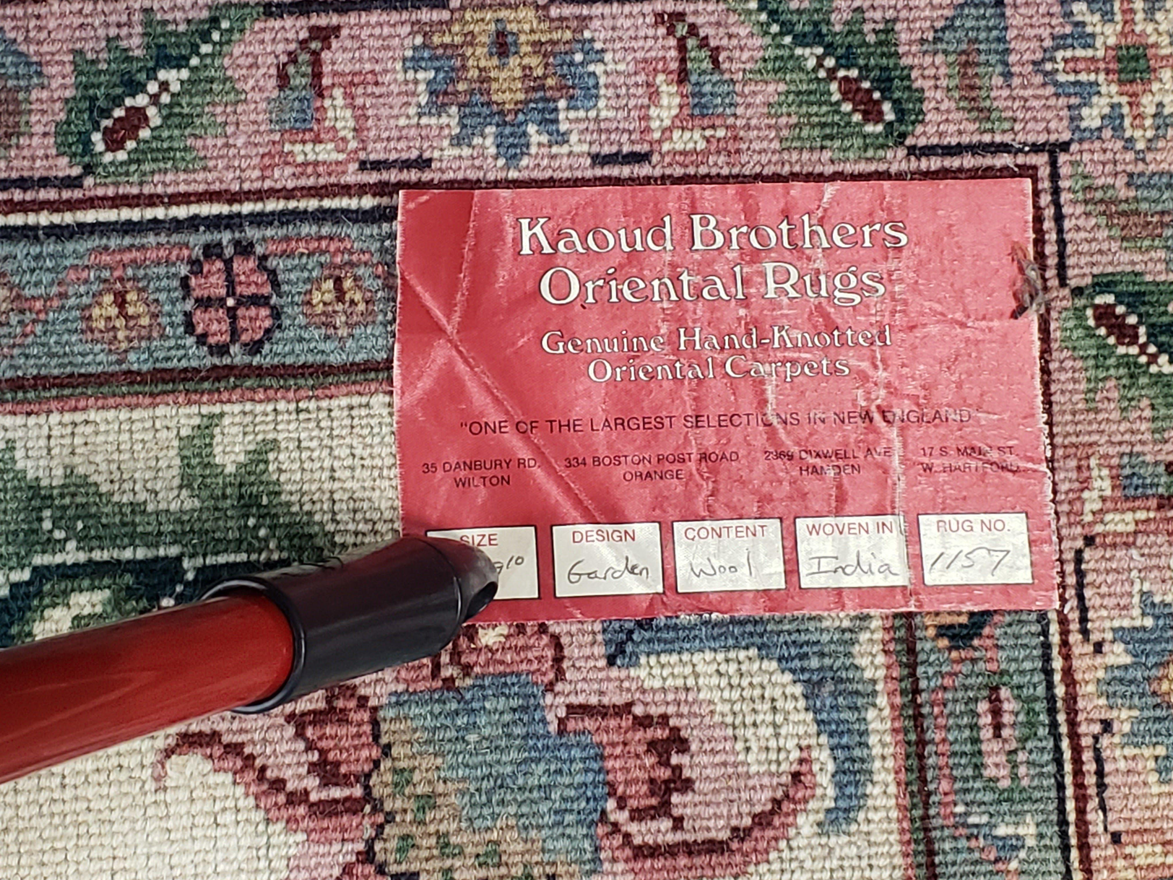 Indo Persian Rug 7.9 x 9.9 ft, Room Sized Indian Carpet, Wool Handmade Vintage Rug, Allover Floral Rug, Traditional Rug, Red Ivory Blue 8x10 - Jewel Rugs