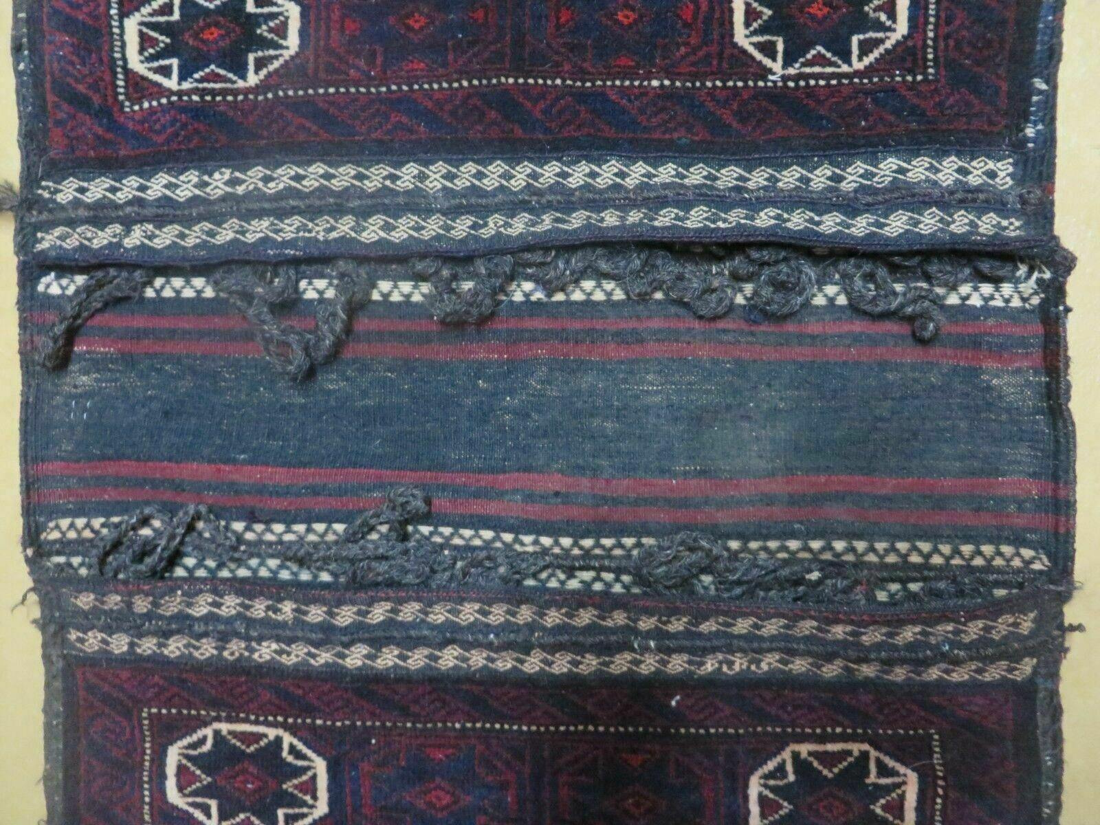 26" X 53" Antique Handmade Pakistan Balouchi Tribal Wool Rug Double Saddlebag Tobreh - Jewel Rugs