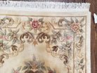 Chinese 90 Line Carpet 4x6, Chinese Aubusson Wool Rug, Plush Chinese Rug, Soft Pile Chinese Carpet, Cream Area Rug, Hand Knotted Floral - Jewel Rugs