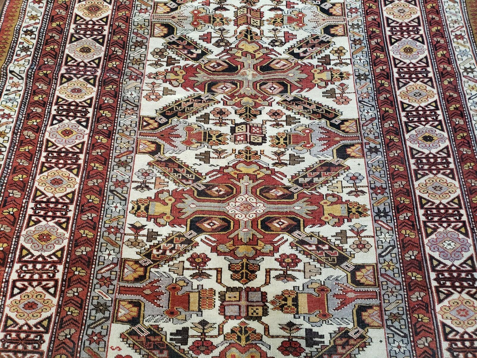 4' 6" X 6' 8" Antique Handmade Seychor Perpedil Caucasian Wool Rug Colorful - Jewel Rugs