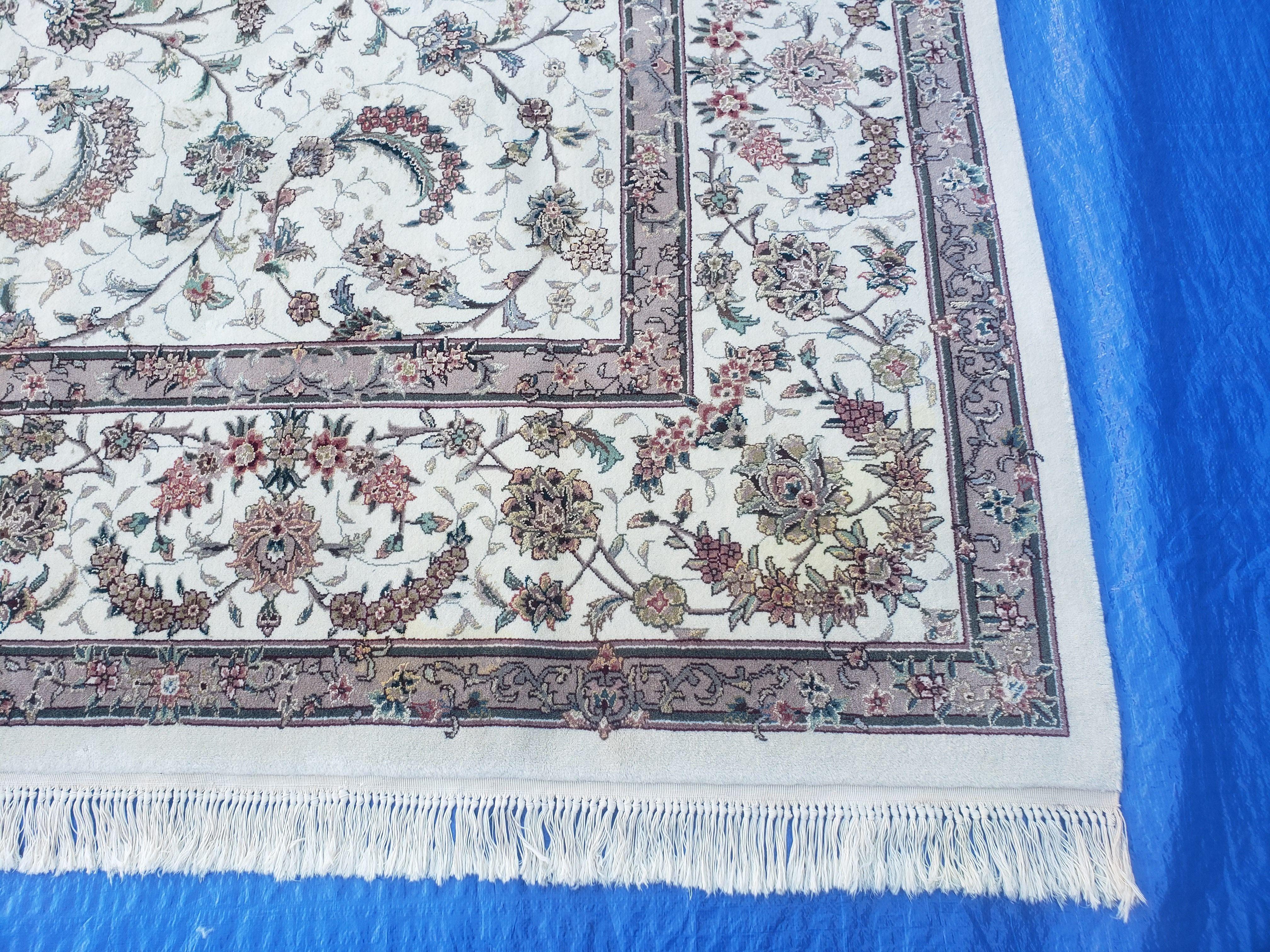 10' X 14' Handmade Oriental Wool Rug Silk Accents Floral Carpet - Jewel Rugs