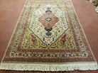 5' X 7' Vintage Handmade Turkish Wool Rug Oriental Carpet Ivory Traditional & Boho Bohemian Style Home Décor - Jewel Rugs