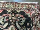 3' 9" X 10' Antique Handmade Turkish Wool Runner Rug Black Nice - Jewel Rugs