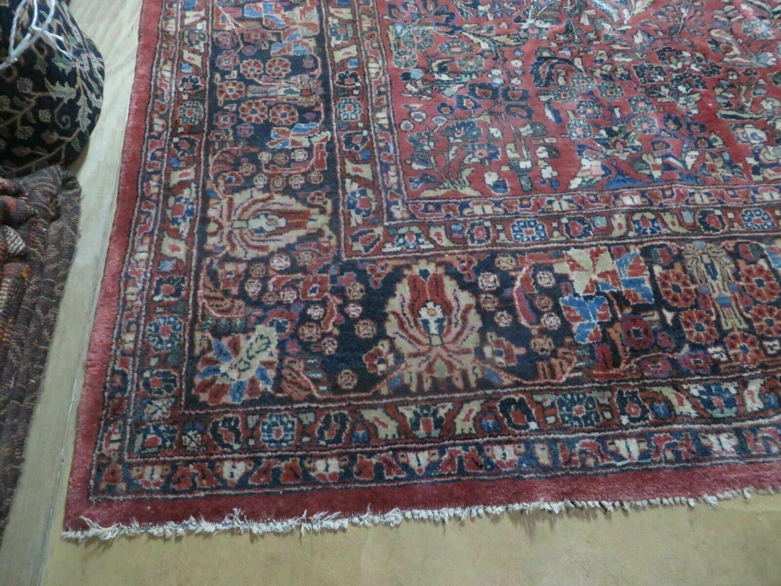 9' X 12' Handmade India Floral Oriental Wool Rug Red Hand Knotted Carpet Nice - Jewel Rugs