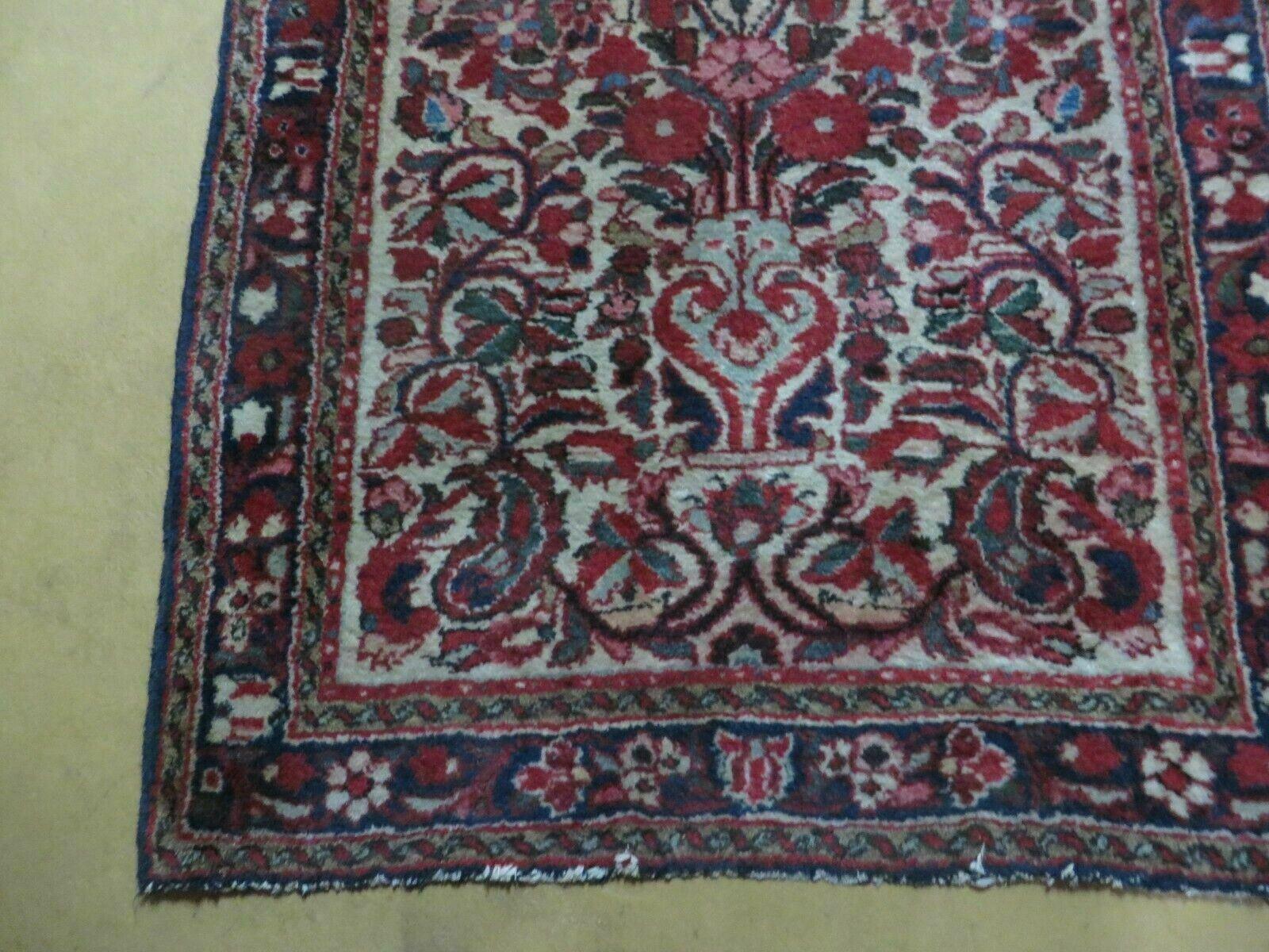 3' X 6' Antique Handmade India Floral Oriental Wool Rug Vegetable Dye Nice - Jewel Rugs