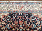 Semi Antique Persian Sarouk Rug, Dark Blue - Red - Beige, Hand-Knotted, Wool, 8'9" x 11'7" - Jewel Rugs