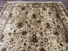 Indian Mahal Rug 8x10, Allover Floral Mahal Oriental Carpet 8 x 10, Handmade Hand Knotted Wool Rug, Indo Persian Area Rug, Tea-Washed Tan - Jewel Rugs